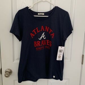 Women’s cut Atlanta Braves ‘47 brand T- shirt- Size Large- New with Tags
